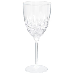 Crystal-Cut Plastic Reusable Wine Glasses, Clear, 8-oz, 20-pk
