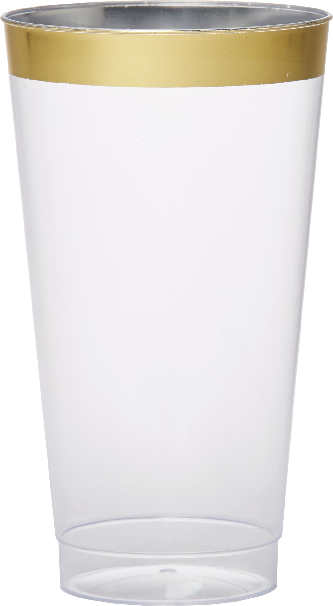 Clear/Gold Tumbler Cups, Plastic, 16 oz, 16-pk