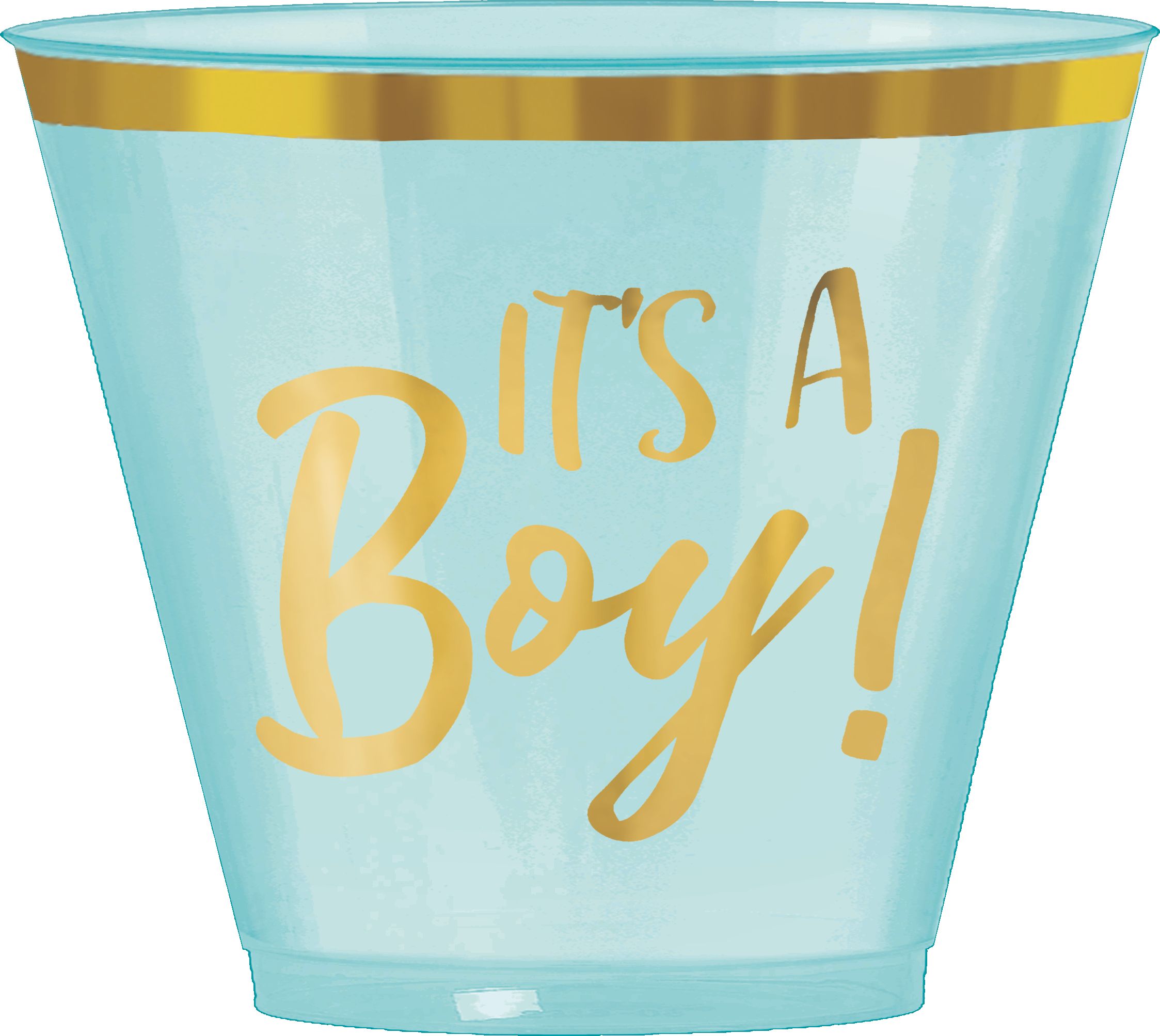 "It's a Boy!" Plastic Tumbler Cups, Blue/Gold, 9 oz, 30-pk