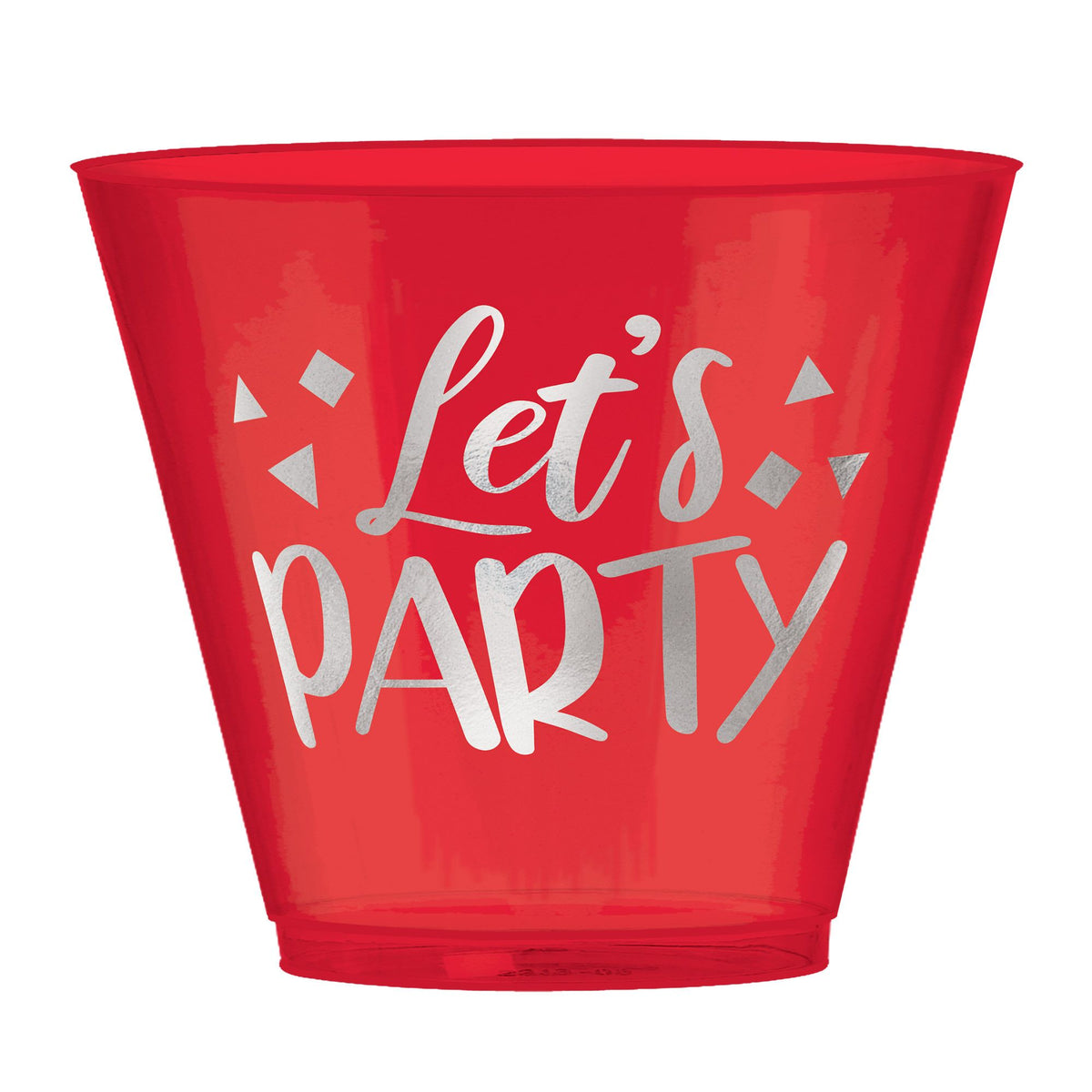 "Let's Party" Reusable Plastic Tumbler Cups, Red, 9-ounce, 30-pk