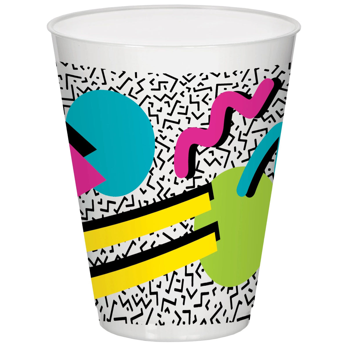 80's Retro Vibe 18 oz Plastic Tumblers, 25-pk