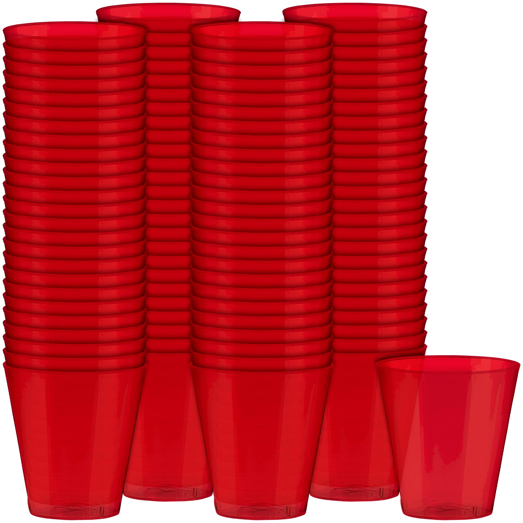 Apple Red Plastic Shot Glasses - 2 oz, 100 Pack