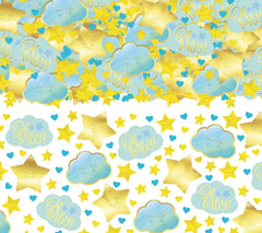 "Oh Baby" Clouds & Stars Confetti, Blue/Gold, 5-ounce