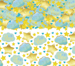 "Oh Baby" Clouds & Stars Confetti, Blue/Gold, 5-ounce
