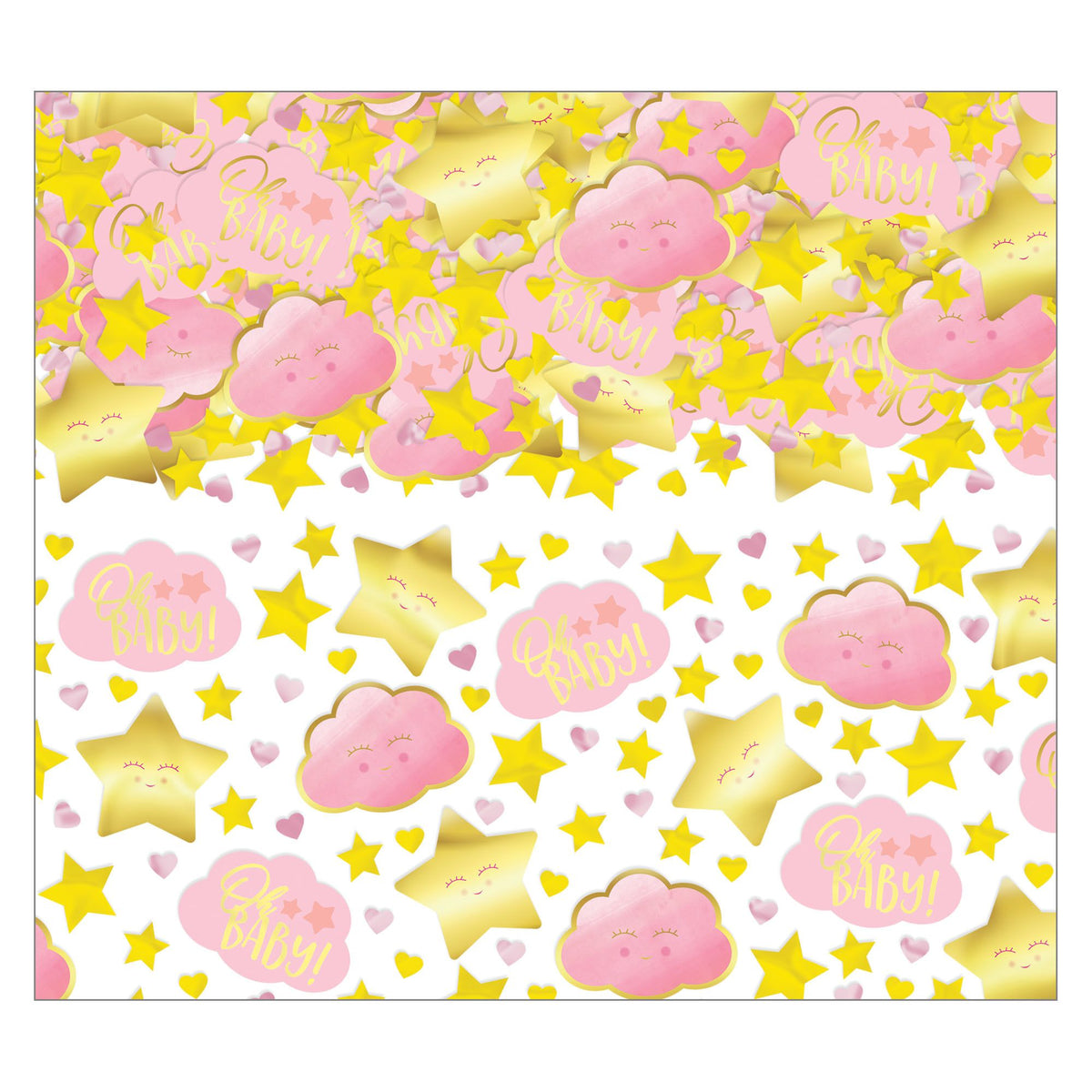 Oh Baby Clouds & Stars Confetti, Pink/Gold, 5 oz