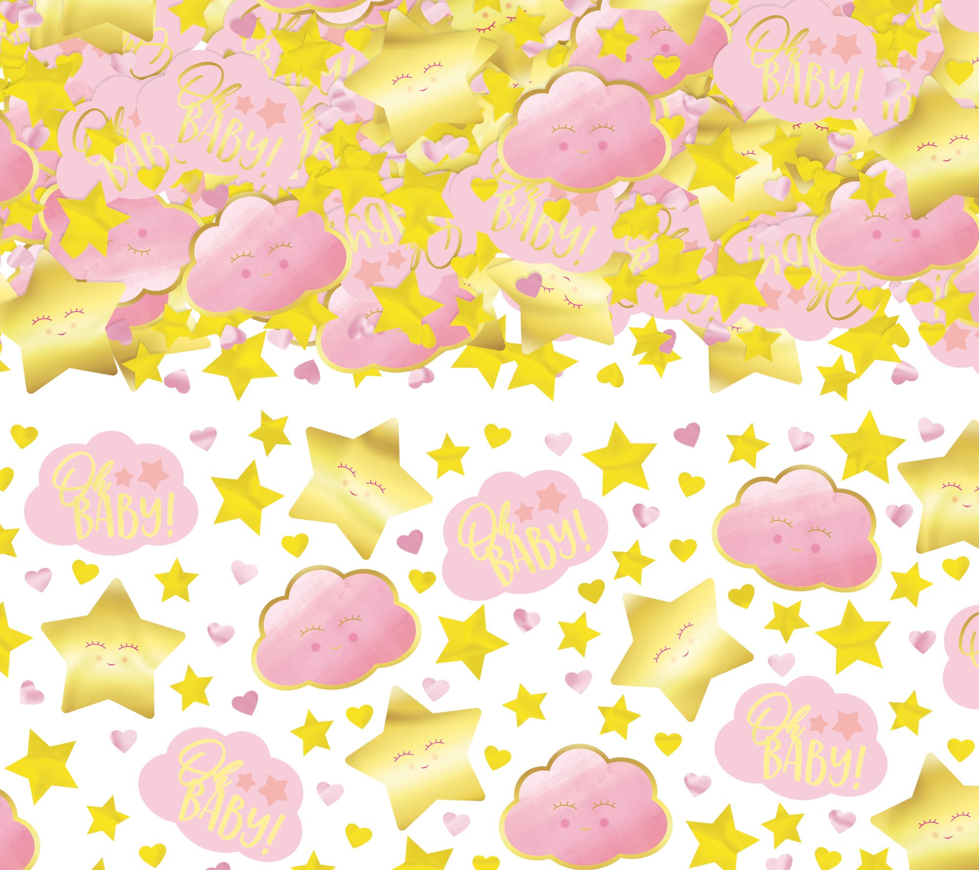 Oh Baby Clouds & Stars Confetti, Pink/Gold, 5 oz