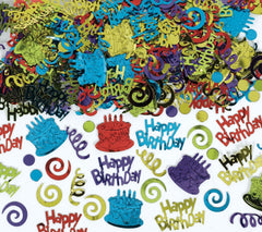 Multicolor Happy Birthday Cake Metallic Confetti, 2.5 ounce