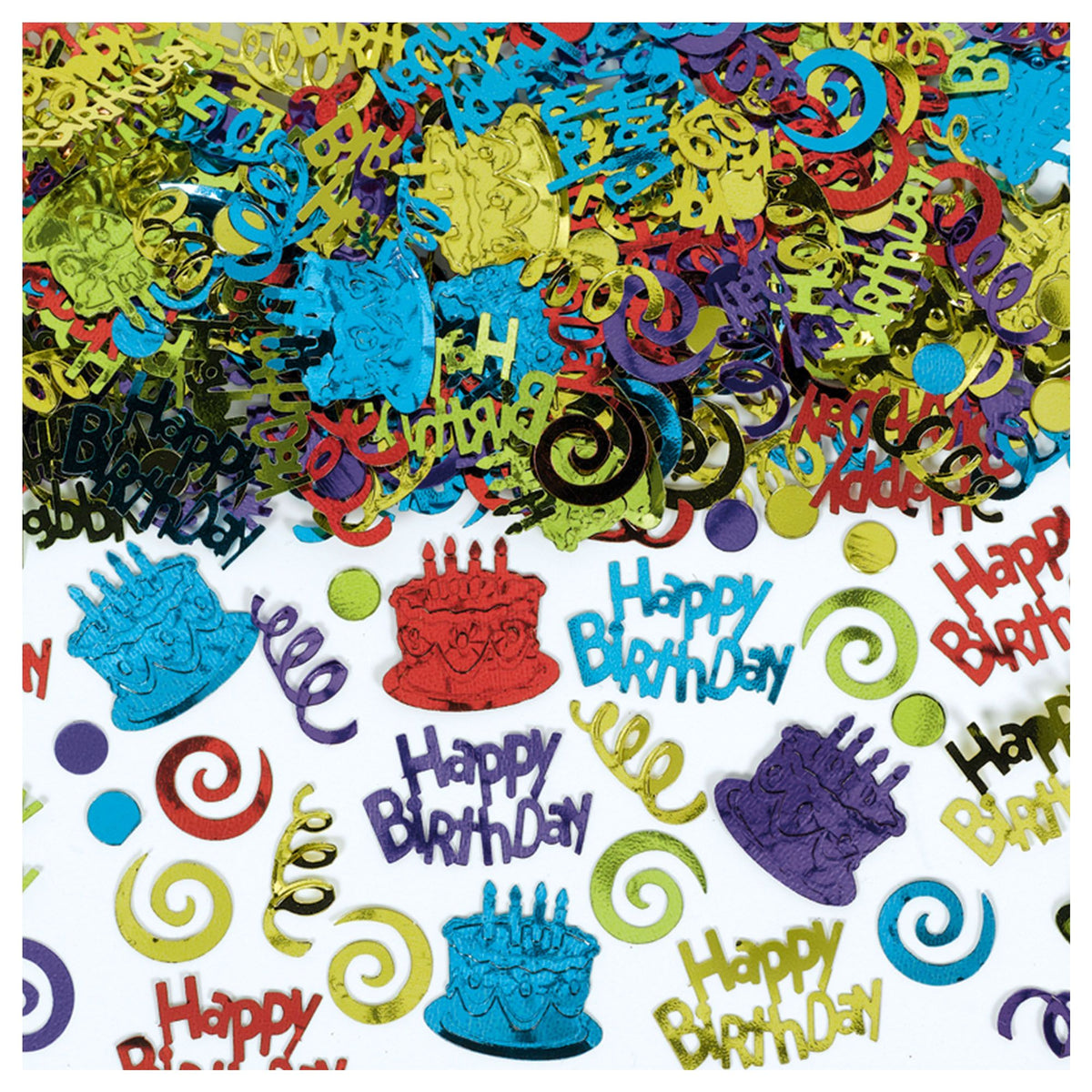 Happy Birthday Metallic Foil Confetti, Mulicolor, 2.5-oz