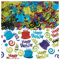Happy Birthday Metallic Foil Confetti, Mulicolor, 2.5-oz