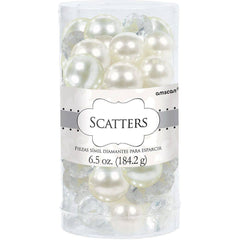 Pearl & Diamond Table Scatter Confetti, White/Clear, 63-pk