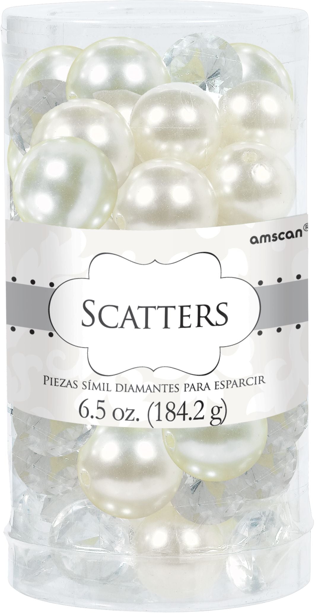 Pearl & Diamond Table Scatter Confetti, White/Clear, 63-pk