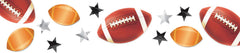 Football & Stars Confetti, Brown/Silver, 2.5-oz
