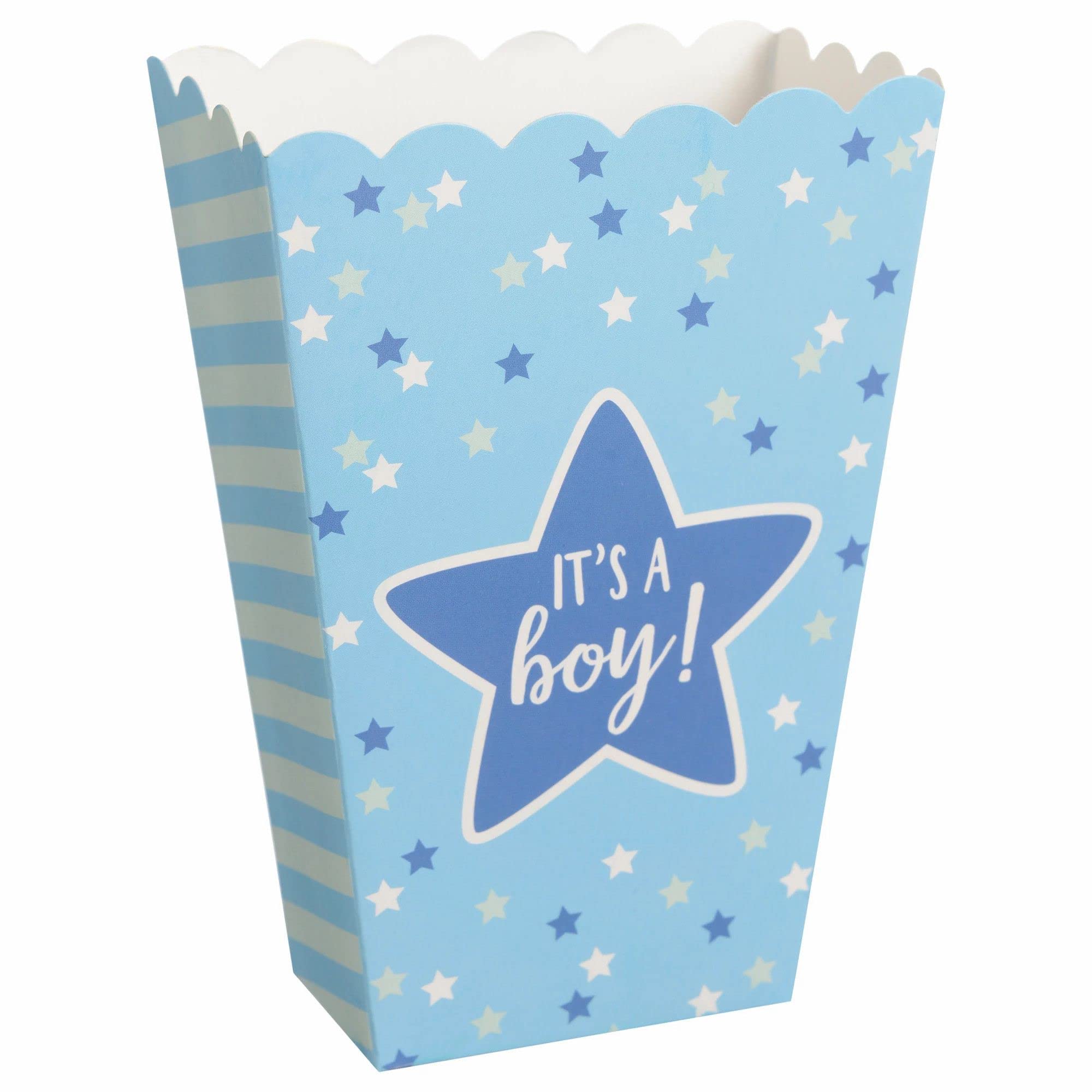 Blue It's a Boy! Popcorn Box for Baby Shower, 20-pk
