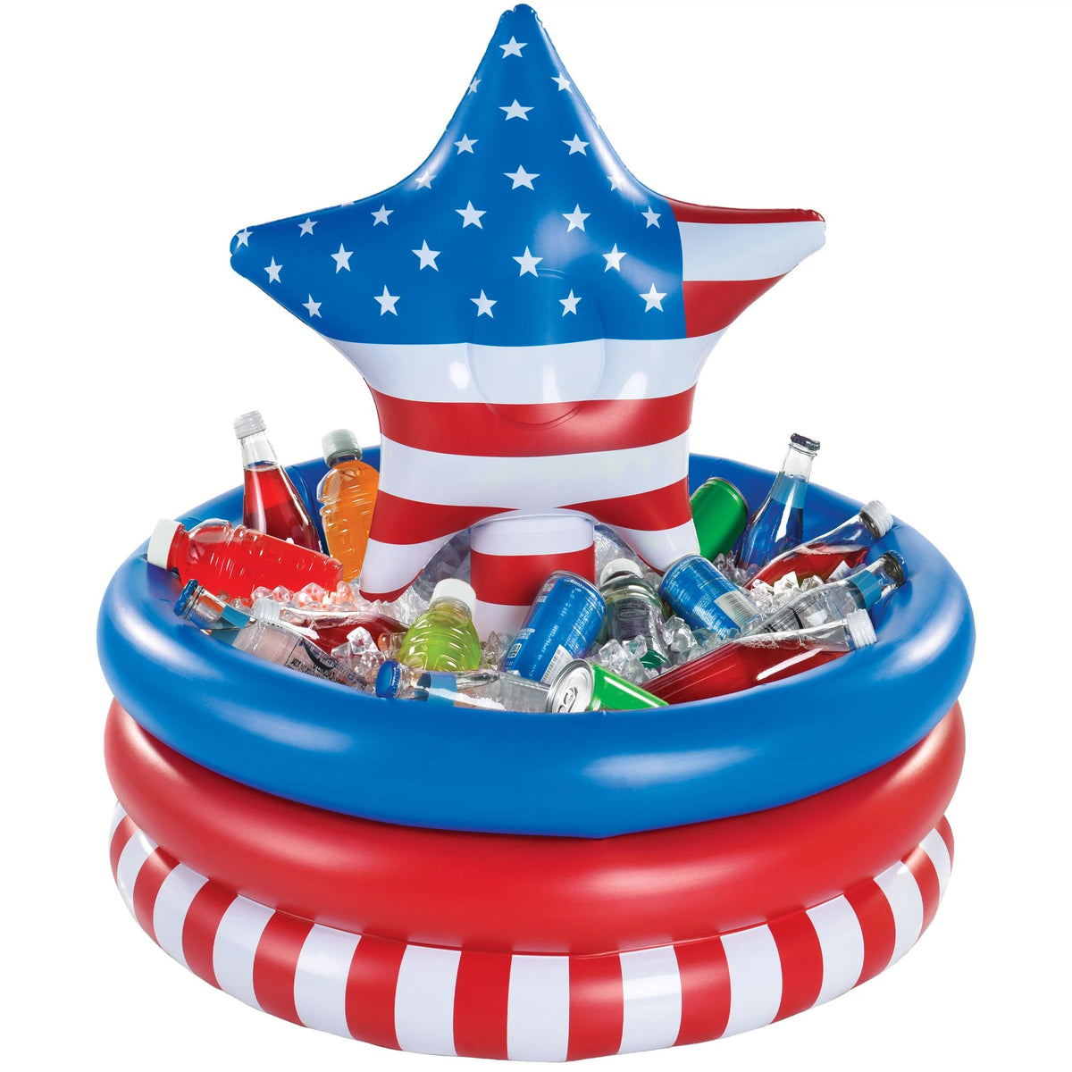 Patriotic Star Inflatable Tabletop Cooler