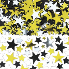 Star Metallic Confetti, Silver/Gold/Black, 2.5-oz