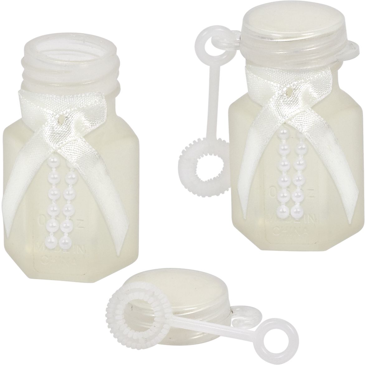 Bubble Wand Tubes, White, 24-pk, Ages 3+, for Wedding/Anniversary