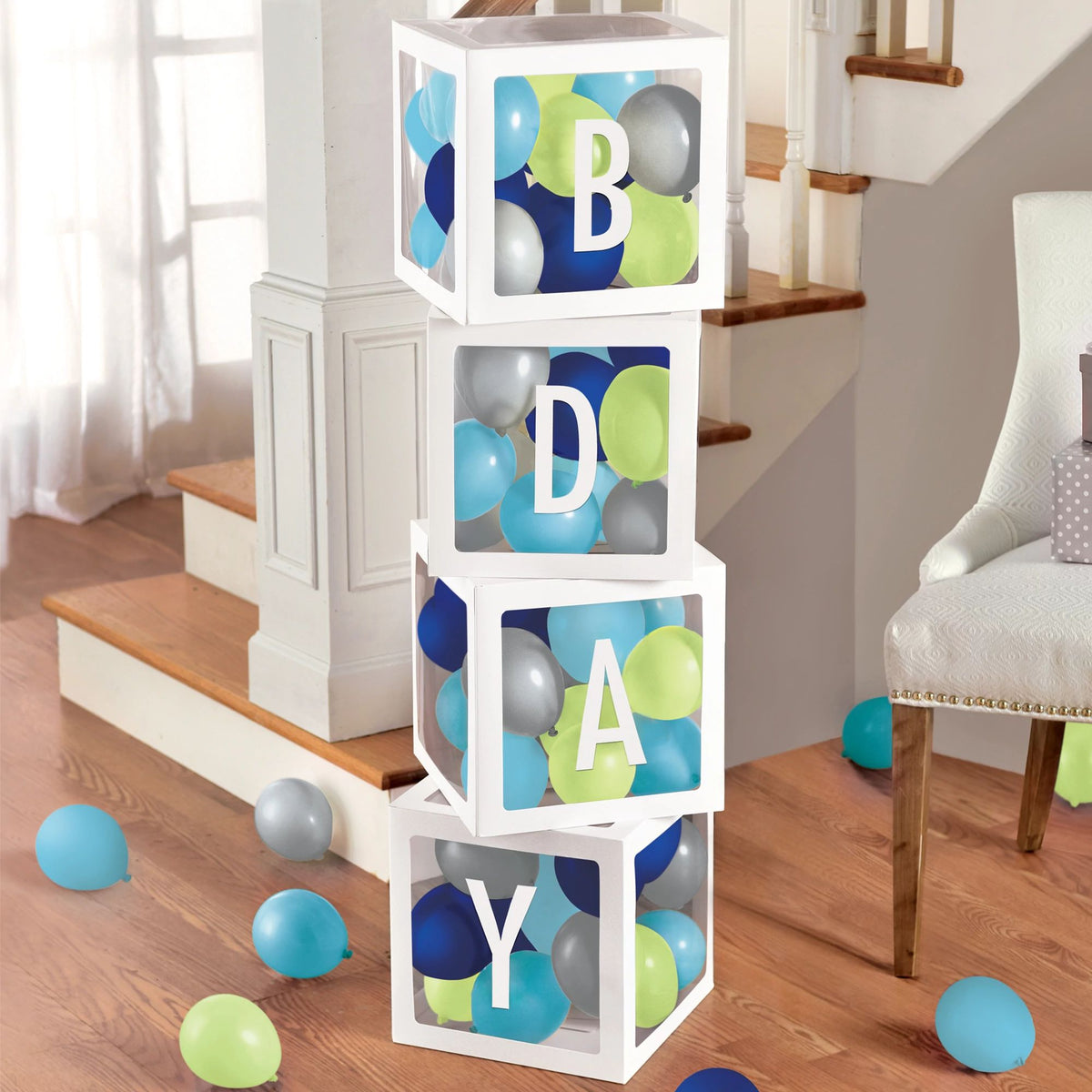 Modern Birthday Balloon Display Boxes, 72-pcs