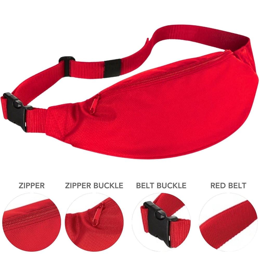 Vibrant Red Fanny Pack - Adjustable Costume Accessory