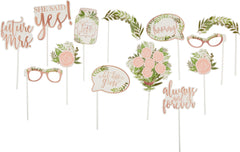 Love & Leaves Photo Booth Props, 8.5 inch, 13-pk