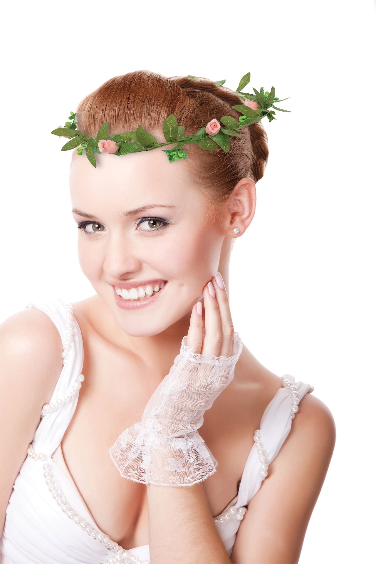 Mint to Be Flower Crown Headband, Green/Pink, One Size