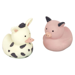 Friendly Farm Cow & Pig Rubber Duck Favors, 8-pk