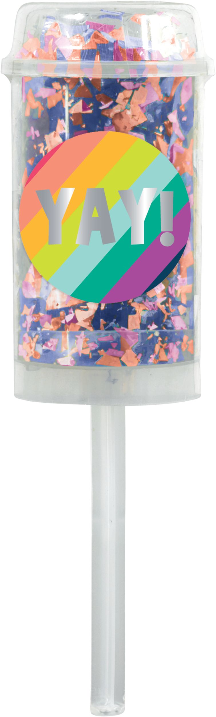 "Yay" Confetti Cannon Poppers, Multi-Colored, 2-pk