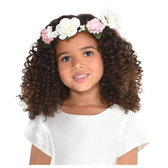 Flower Girl Head Wreath, Pink/White, One Size
