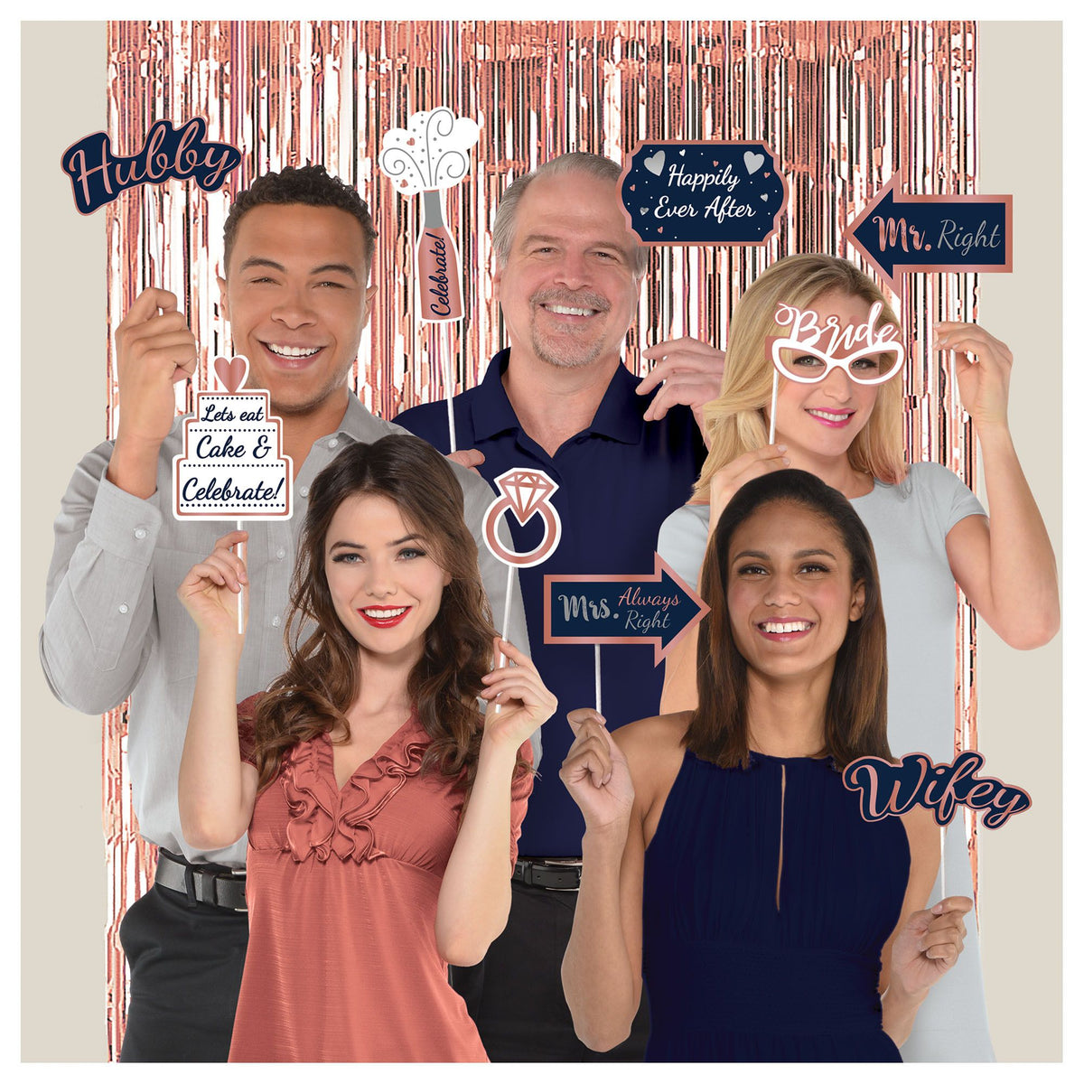Navy Love Scene Setter, Photo Props, Blue, 8-inch, 21-pk