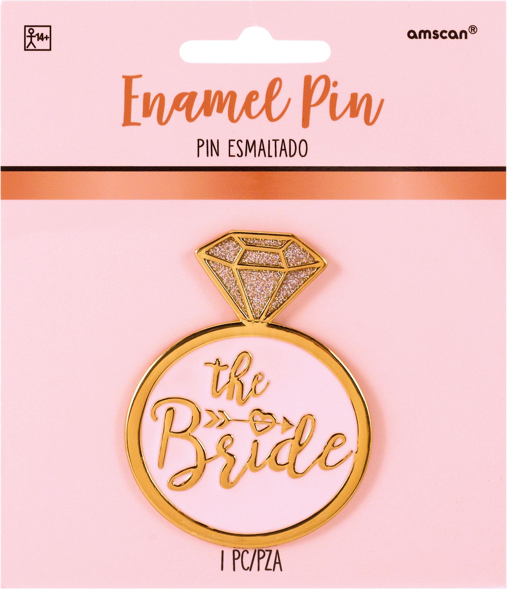 The Bride Diamond Ring Enamel Pin, Gold, 2 inch