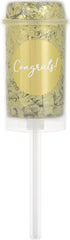 Congrats Love Metallic Confetti Poppers, Gold, 2-pk