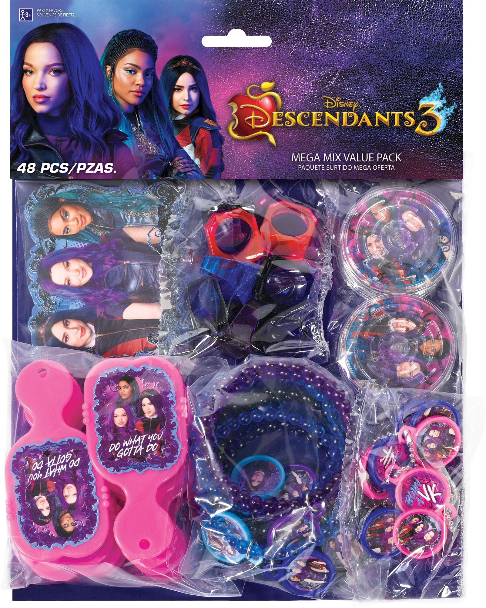 Disney Descendants Mega Mix Party Favor Pack, Purple/Pink, 48-pk