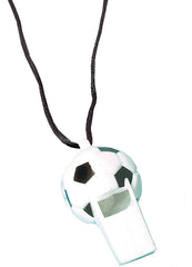 Soccer Blow Whistles with Lanyards, White/Black, One Size, 8-pk