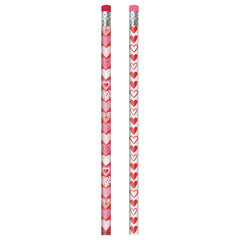 Writing Pencils, Red/White, Heart, 24-pk, for Valentine's Day