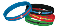 Marvel Avengers Rubber Bracelet Wristbands, One Size, 4-pk