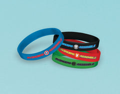 Marvel Avengers Rubber Bracelet Wristbands, One Size, 4-pk