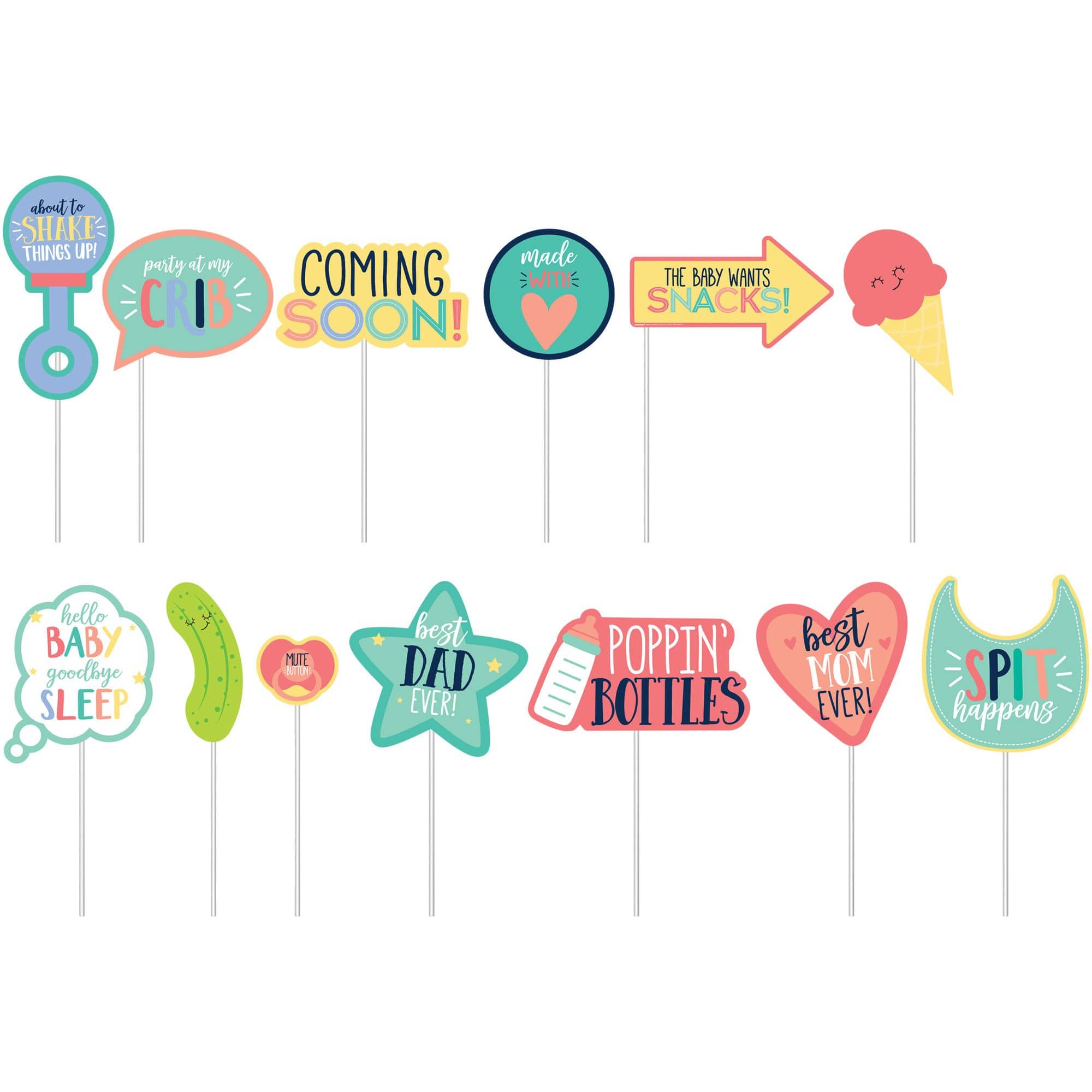 Baby Shower Photo Prop Kit, 13-pc