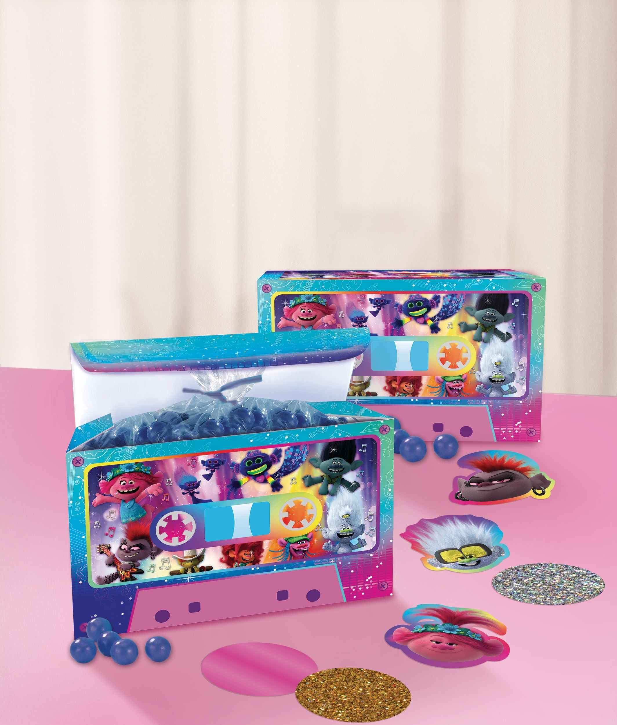 Trolls World Tour Birthday Party Favor Boxes, 8-pk