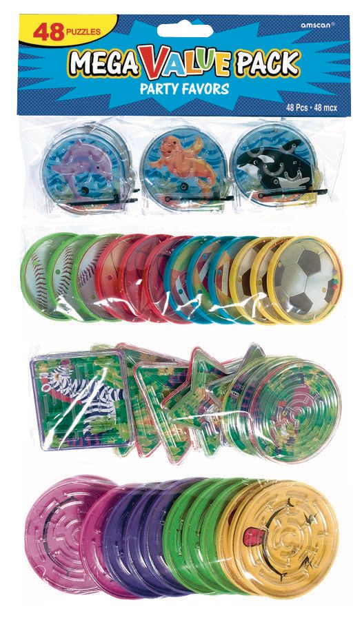 Smiley Face Maze Puzzles, 2.5 inch x 1.8 inch, 40-pk