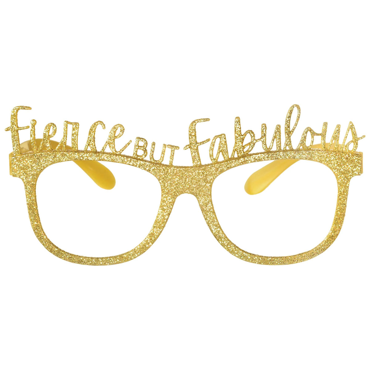 Golden Age Glitter Glasses, Fierce and Fabulous, Gold, One Size, 6-pk