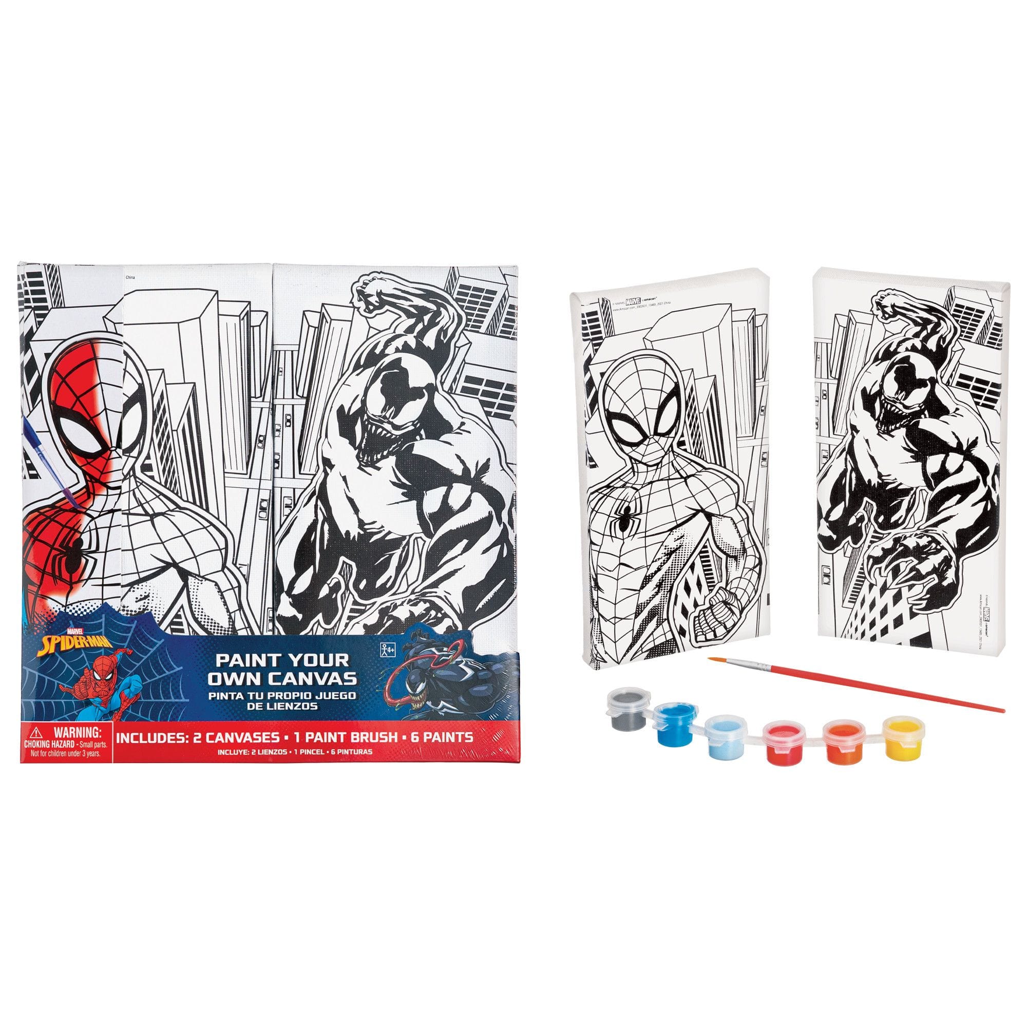 Marvel Spider-Man Color Your Own Canvas Kit, 9-pk