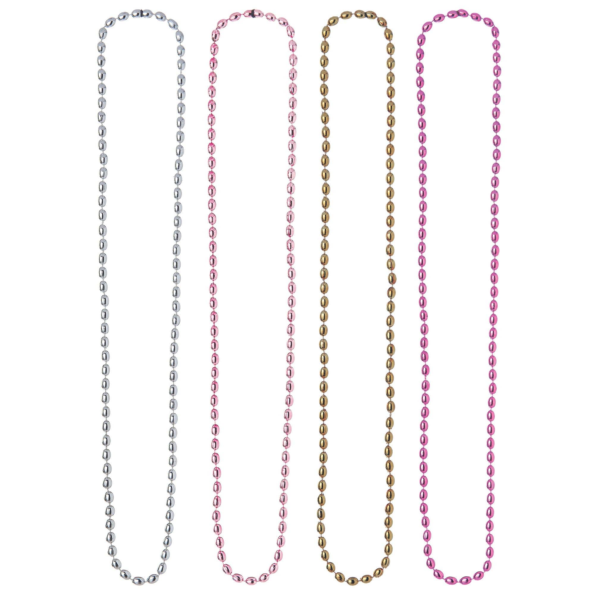 Multi-Colored Beaded Necklaces, 18-inch, 24-pk