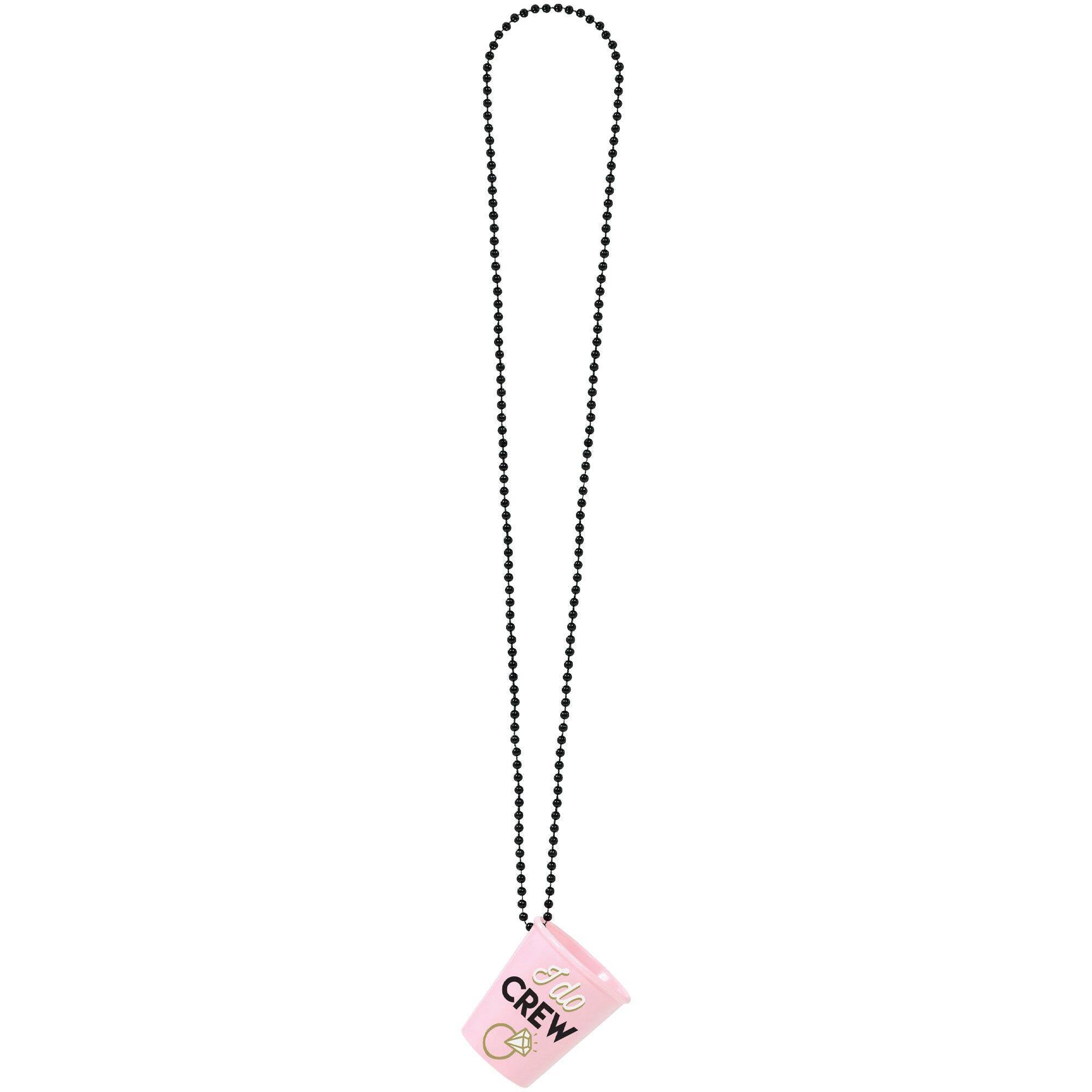 I Do Crew Shot Glass Beaded Necklace, Black/Pink, One Size, 6-pk