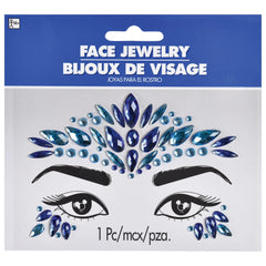 Self-Adhesive Face Jewel Stickers, Rainbow, One Size, Wearable Costume Accessory