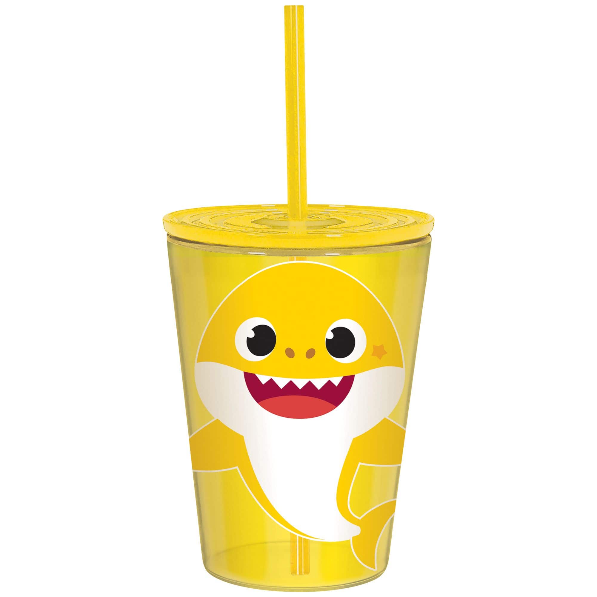 Baby Shark Reusable Tumbler, Yellow, 18-oz, with Straw