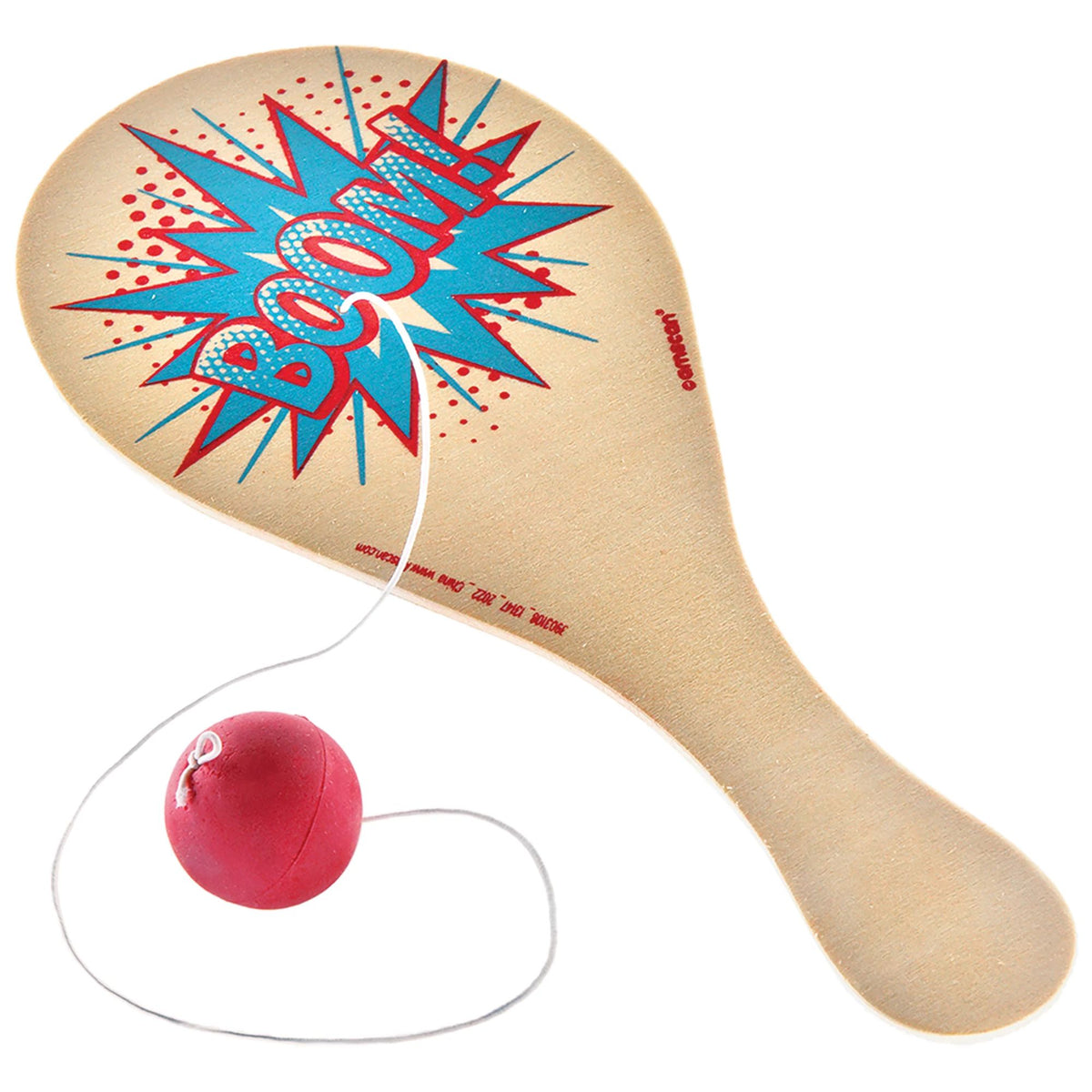 Paddle Ball Toys, White/Red, 8-pk, for Birthday/Party Favor