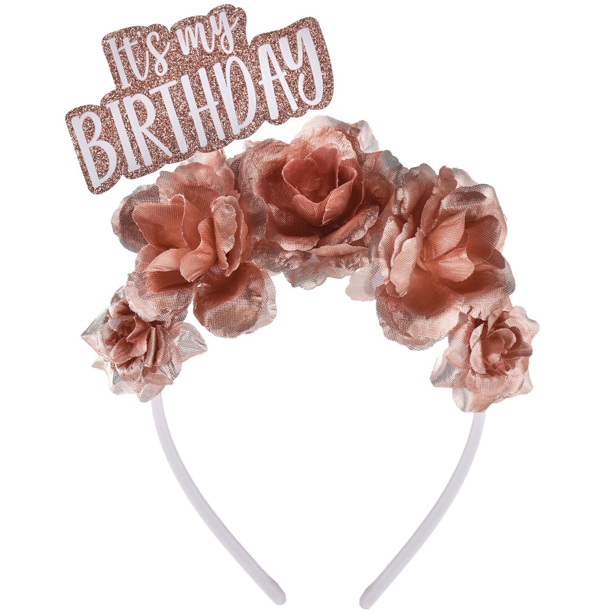 Blush Rose Gold Its My Birthday Deluxe Headband