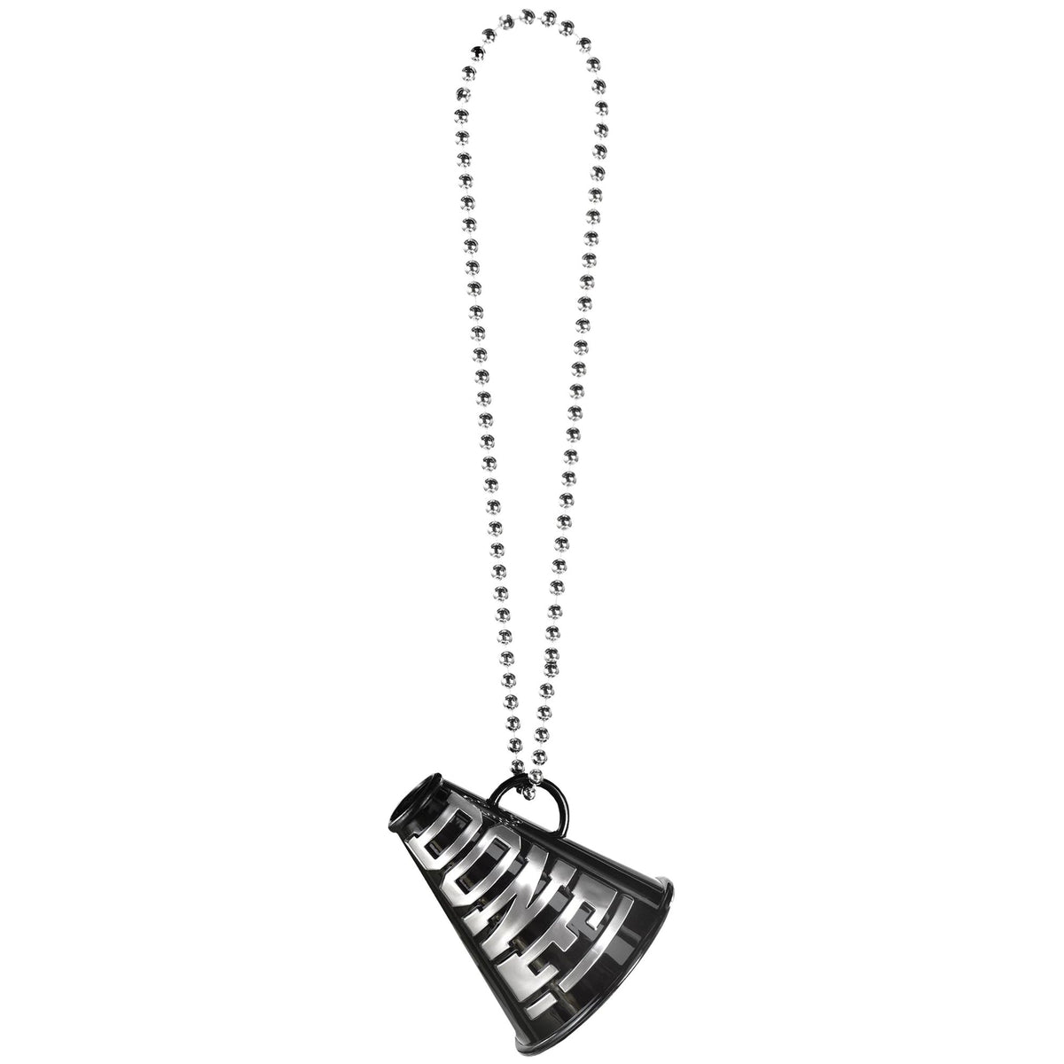 Done Megaphone Pendant Bead Necklace, Black, One Size, for Graduation
