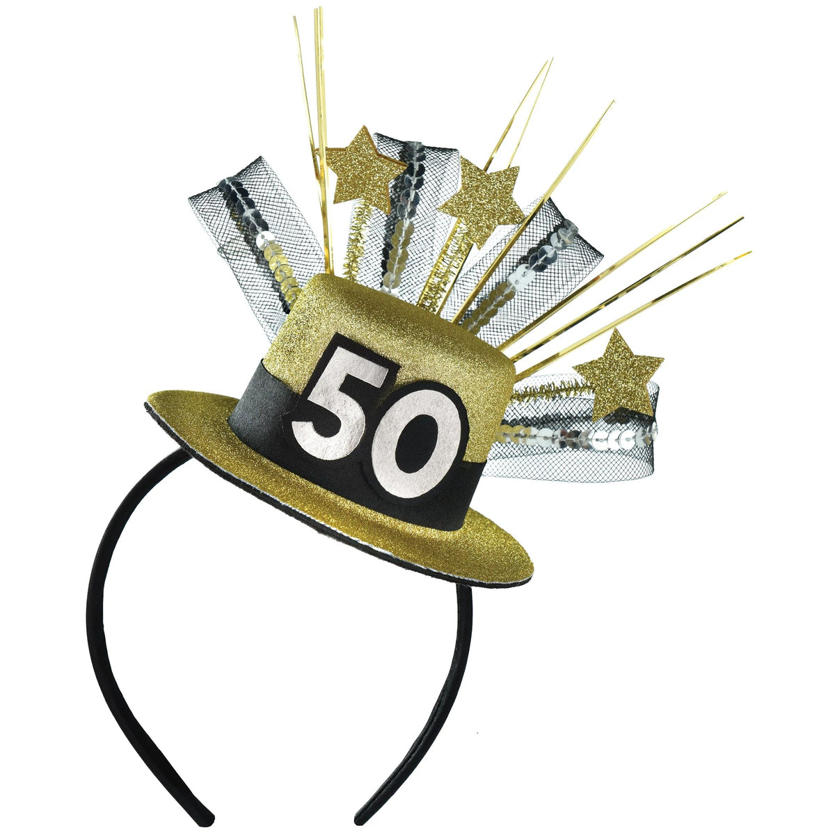 Regal 50th Birthday Celebration Fascinator Headband