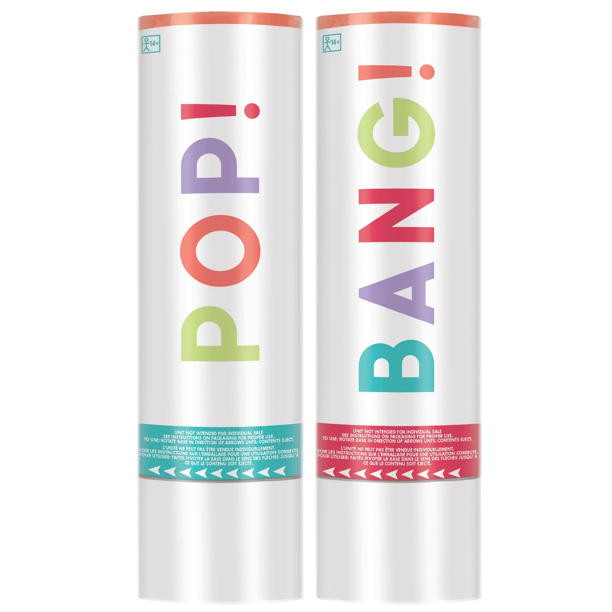 Pop! Bang! Colorful Confetti Poppers, 2-pk