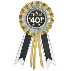 Black & Gold This is 40 Award Ribbon